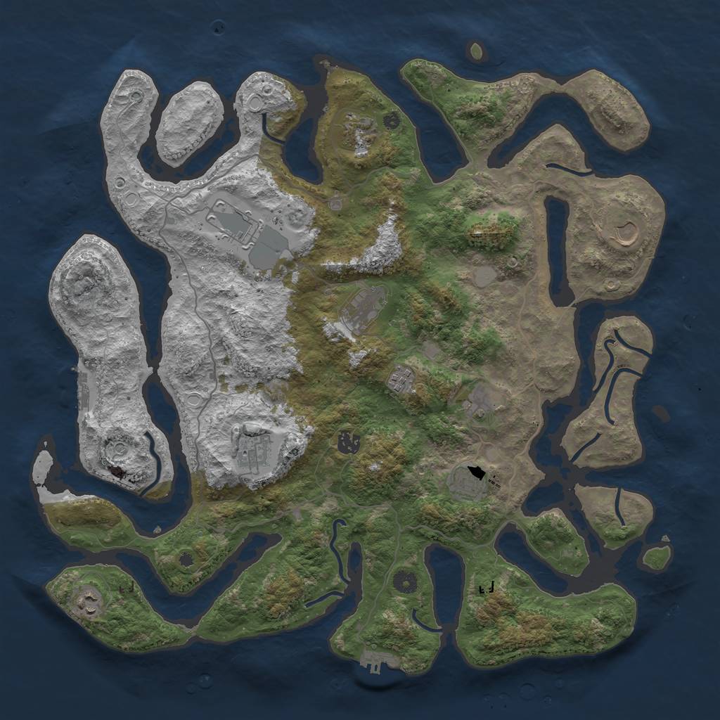 Rust Map: Procedural Map, Size: 4500, Seed: 75404, 18 Monuments