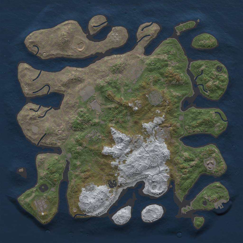 Rust Map: Procedural Map, Size: 4200, Seed: 71, 18 Monuments