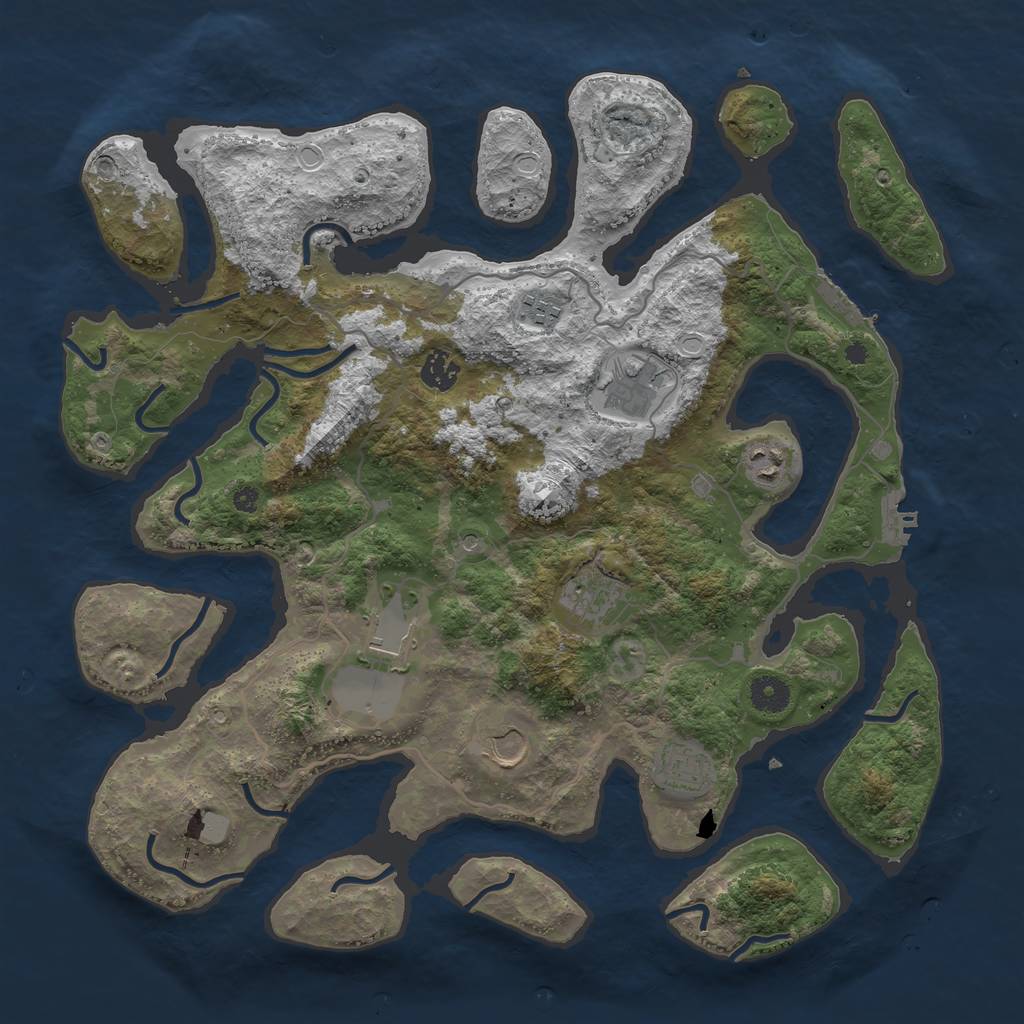 Rust Map: Procedural Map, Size: 4000, Seed: 1991, 16 Monuments