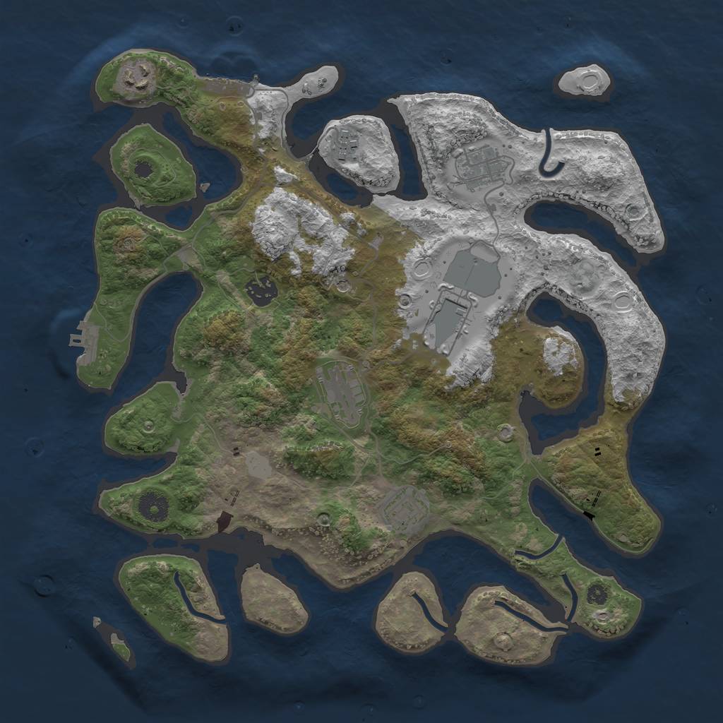 Rust Map: Procedural Map, Size: 3600, Seed: 2011701479, 15 Monuments