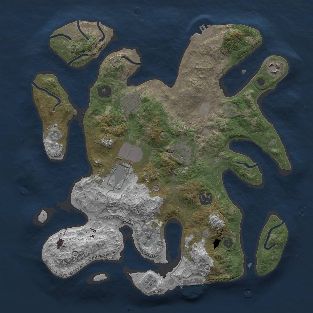 Rust Map: Procedural Map, Size: 3510, Seed: 5341616, 14 Monuments