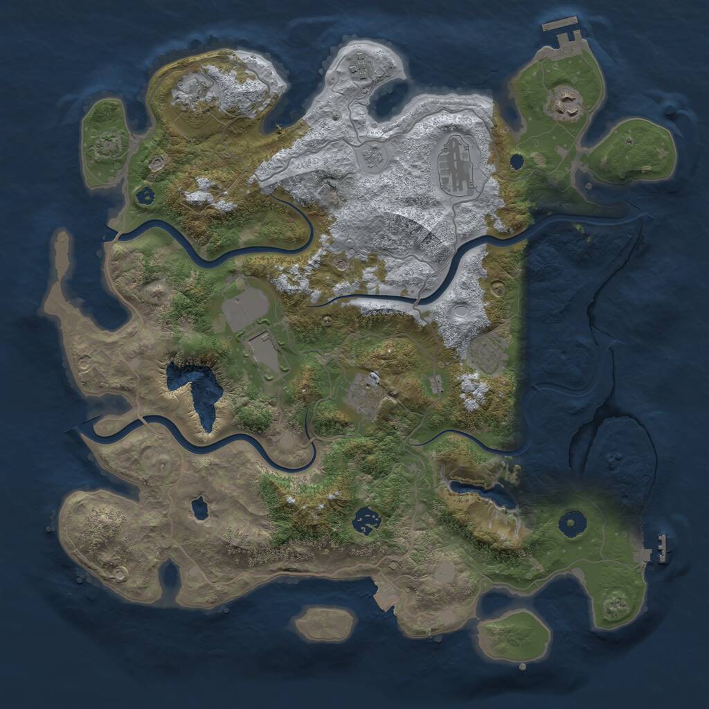 Rust Map: Procedural Map, Size: 4000, Seed: 1818546757, 14 Monuments