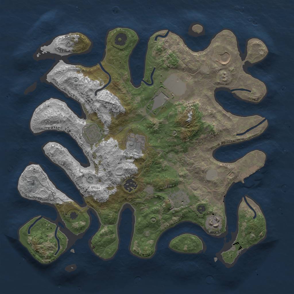 Rust Map: Procedural Map, Size: 3500, Seed: 1606199, 14 Monuments