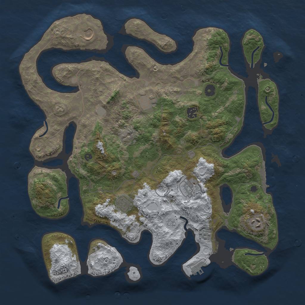 Rust Map: Procedural Map, Size: 4000, Seed: 54238, 16 Monuments