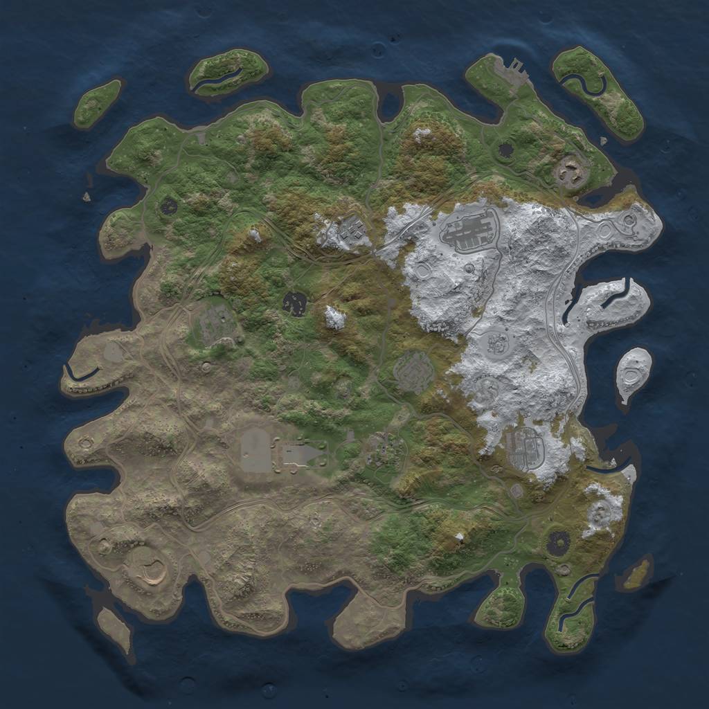Rust Map: Procedural Map, Size: 4250, Seed: 32117, 18 Monuments