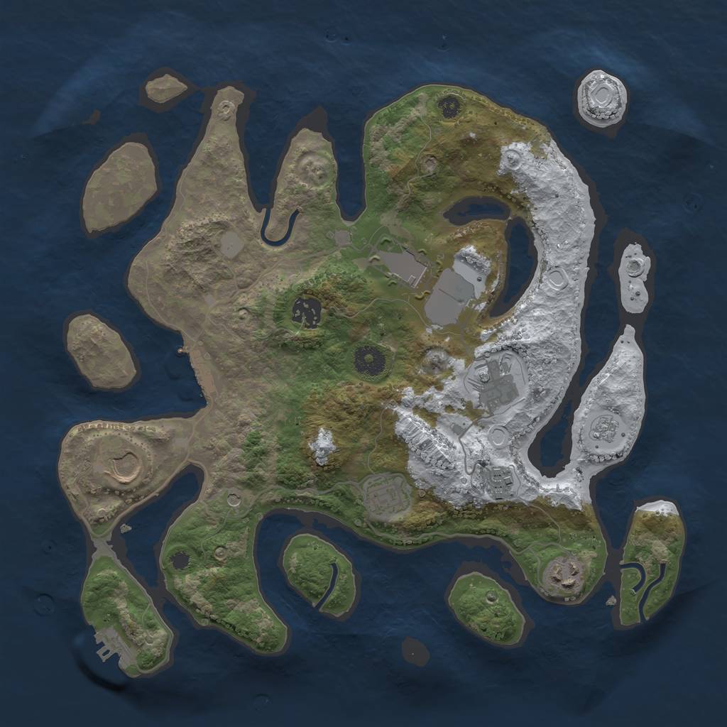 Rust Map: Procedural Map, Size: 3510, Seed: 5798391, 16 Monuments