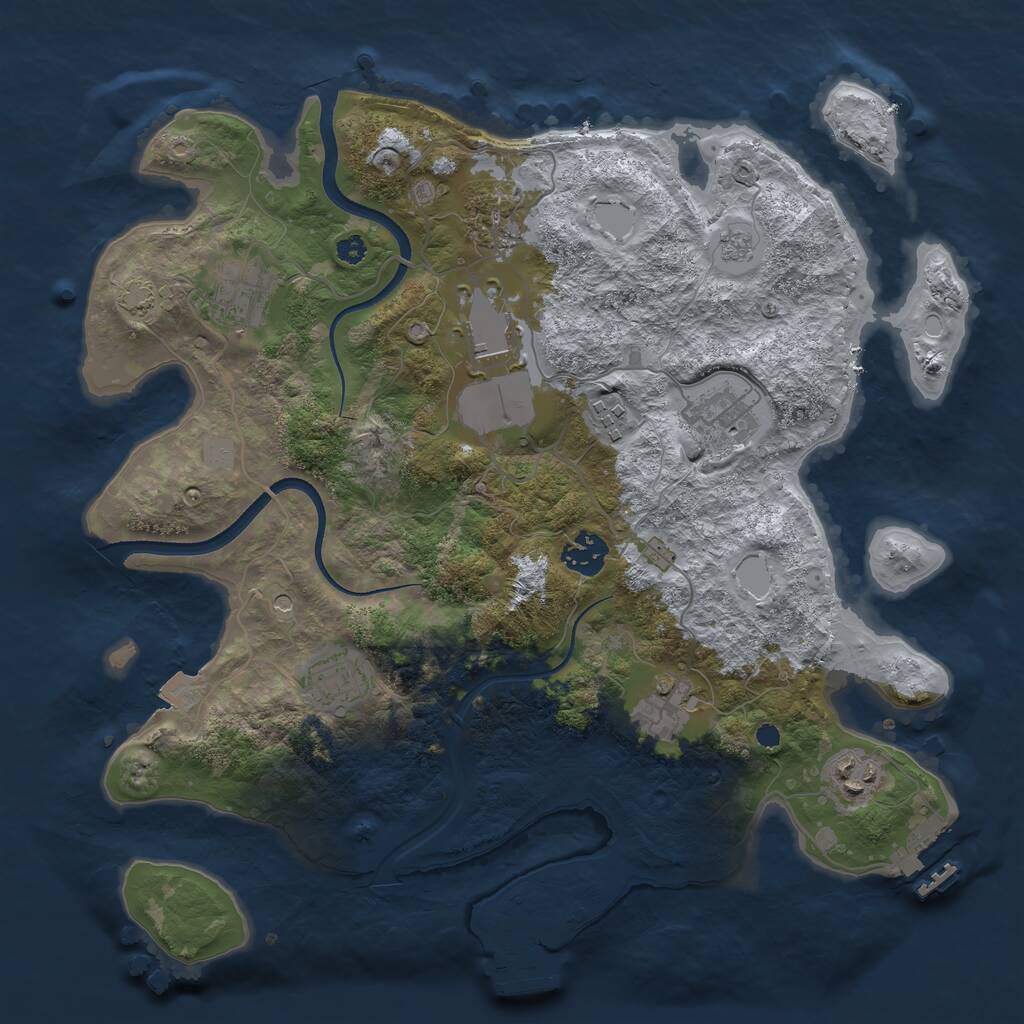 Rust Map: Procedural Map, Size: 3510, Seed: 5955119, 15 Monuments