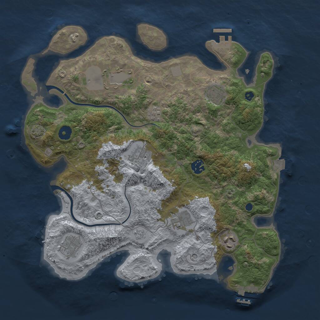 Rust Map: Procedural Map, Size: 3510, Seed: 5699468, 14 Monuments