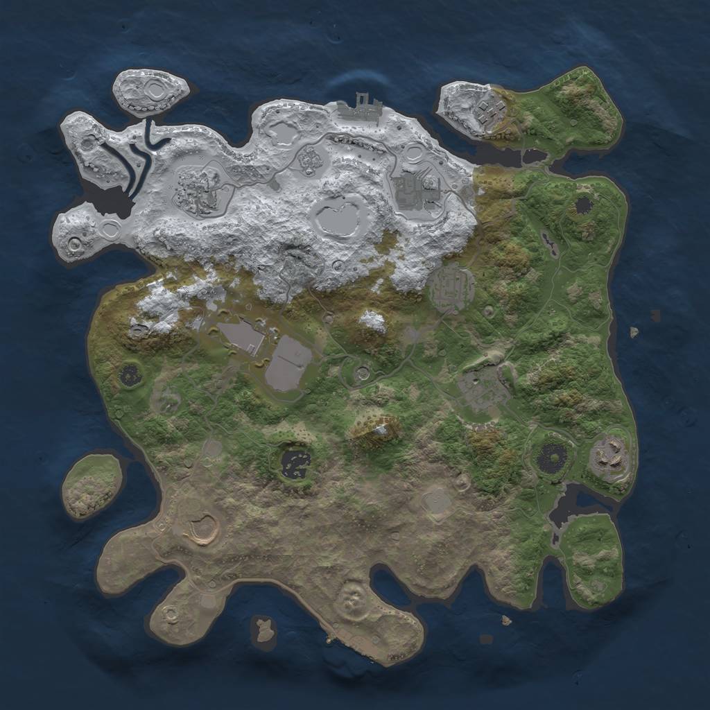 Rust Map: Procedural Map, Size: 3500, Seed: 581875012, 18 Monuments