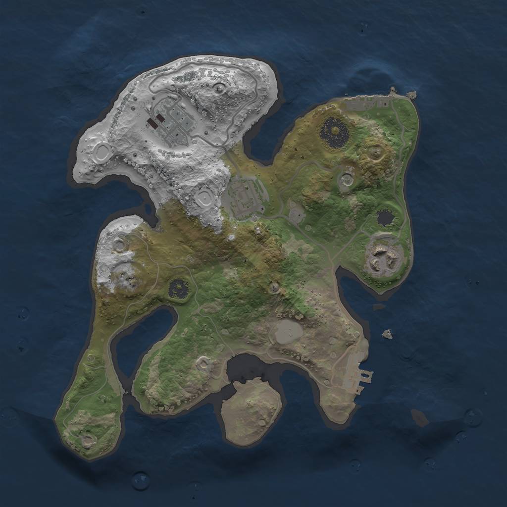 Rust Map: Procedural Map, Size: 2600, Seed: 1907712344, 11 Monuments