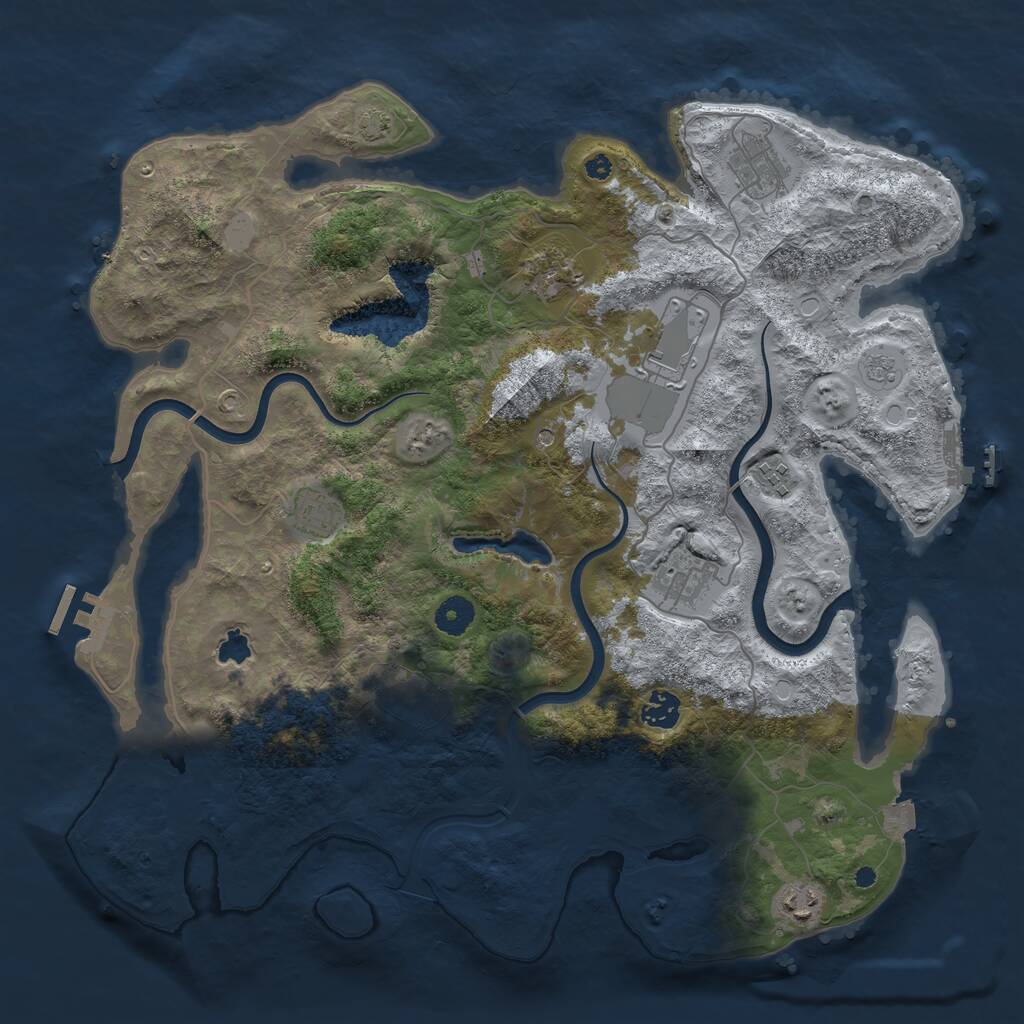 Rust Map: Procedural Map, Size: 4000, Seed: 561706, 15 Monuments