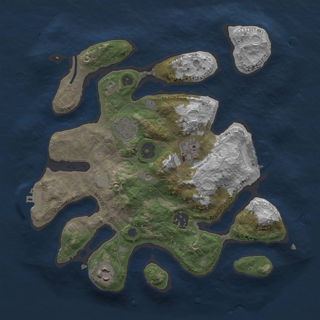 Rust Map: Procedural Map, Size: 3000, Seed: 786145327, 12 Monuments