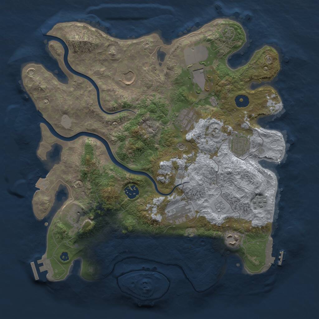 Rust Map: Procedural Map, Size: 3510, Seed: 1062233, 15 Monuments