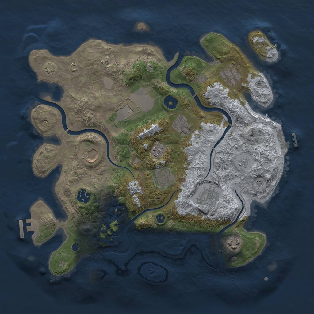Rust Map: Procedural Map, Size: 3500, Seed: 4561, 15 Monuments