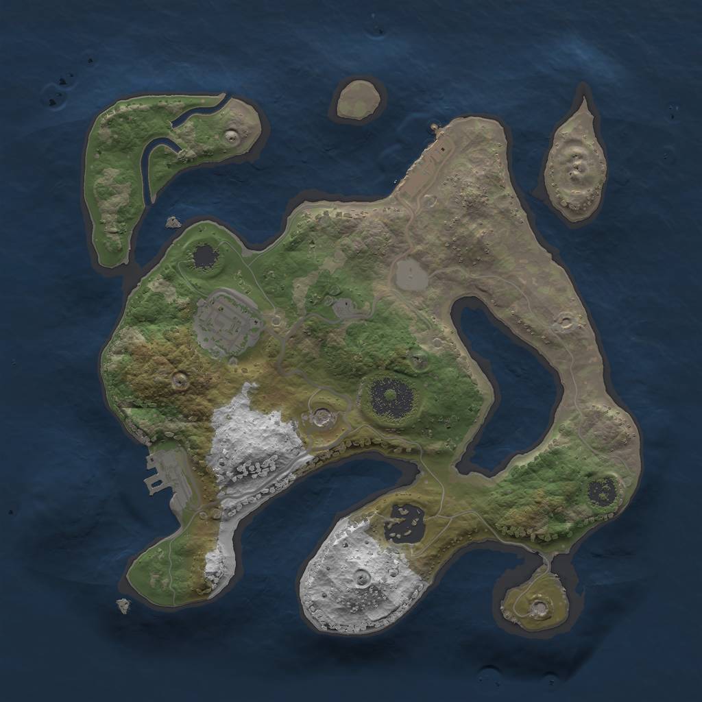 Rust Map: Procedural Map, Size: 2500, Seed: 937499838, 10 Monuments