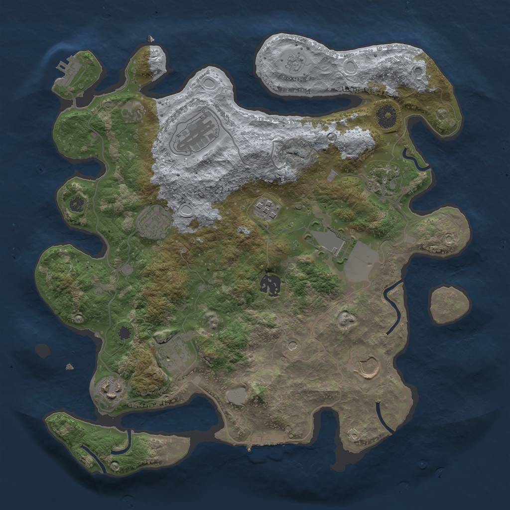 Rust Map: Procedural Map, Size: 3510, Seed: 4465641, 16 Monuments