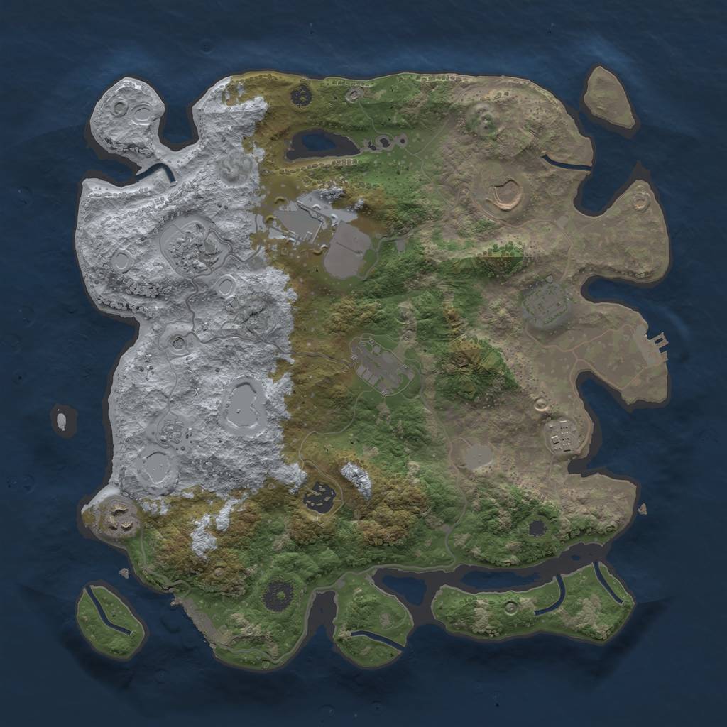 Rust Map: Procedural Map, Size: 3550, Seed: 151440, 15 Monuments