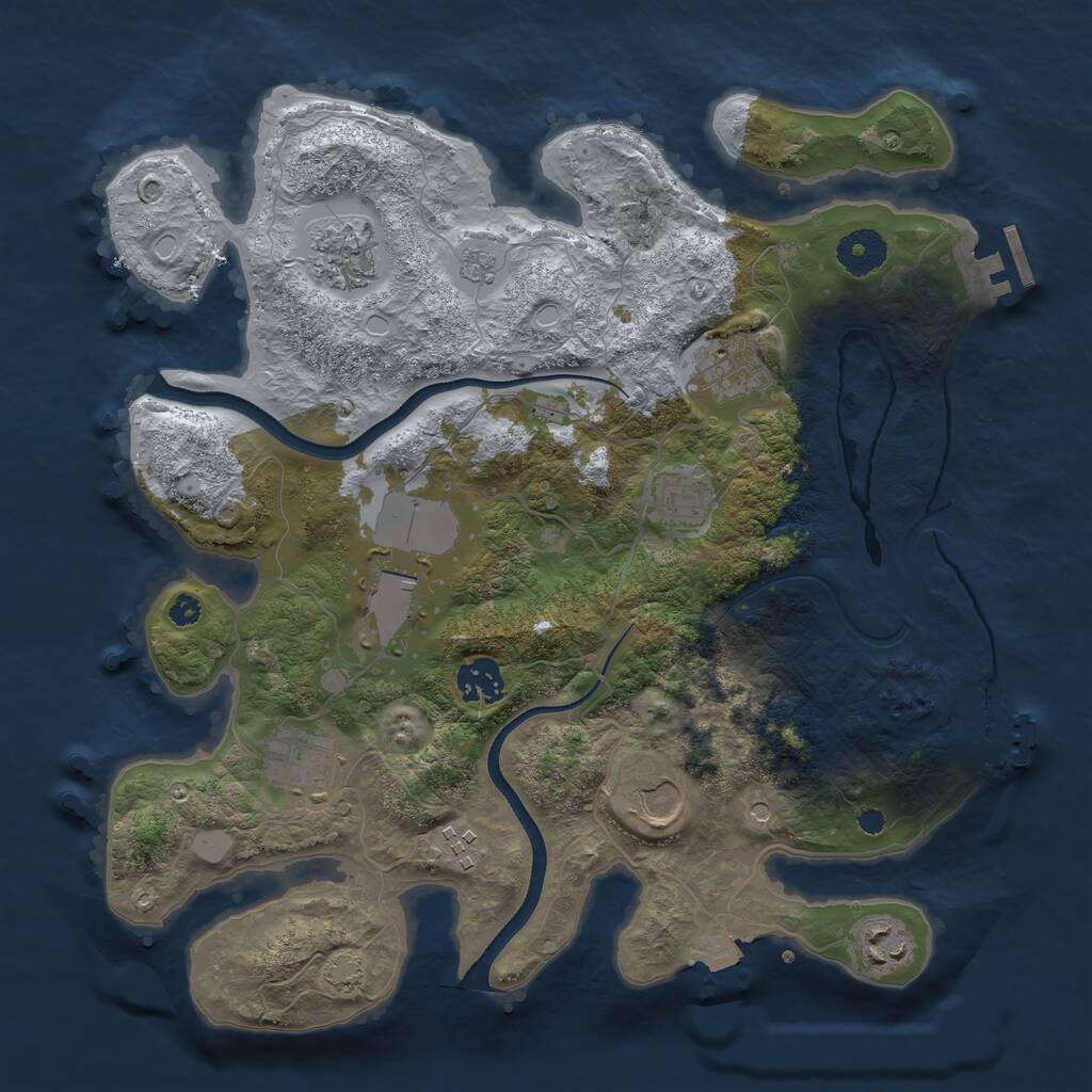 Rust Map: Procedural Map, Size: 3500, Seed: 2884899, 15 Monuments