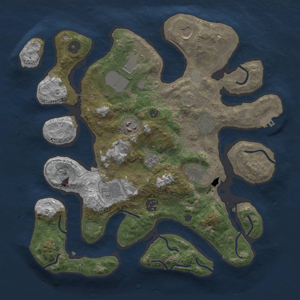 Rust Map: Procedural Map, Size: 3510, Seed: 348507, 14 Monuments