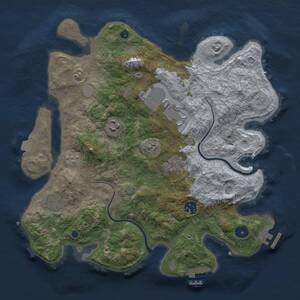 Thumbnail Rust Map: Procedural Map, Size: 3500, Seed: 571, 12 Monuments