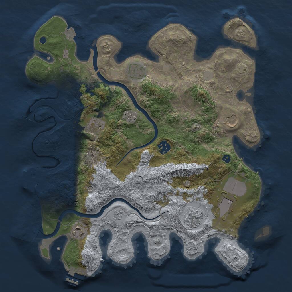 Rust Map: Procedural Map, Size: 3510, Seed: 4630111, 14 Monuments