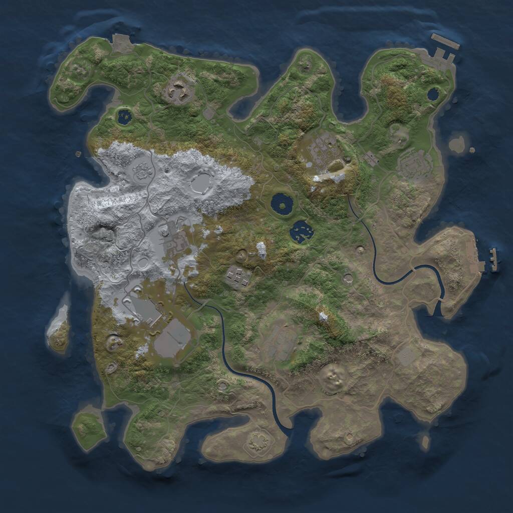 Rust Map: Procedural Map, Size: 3510, Seed: 945470, 14 Monuments