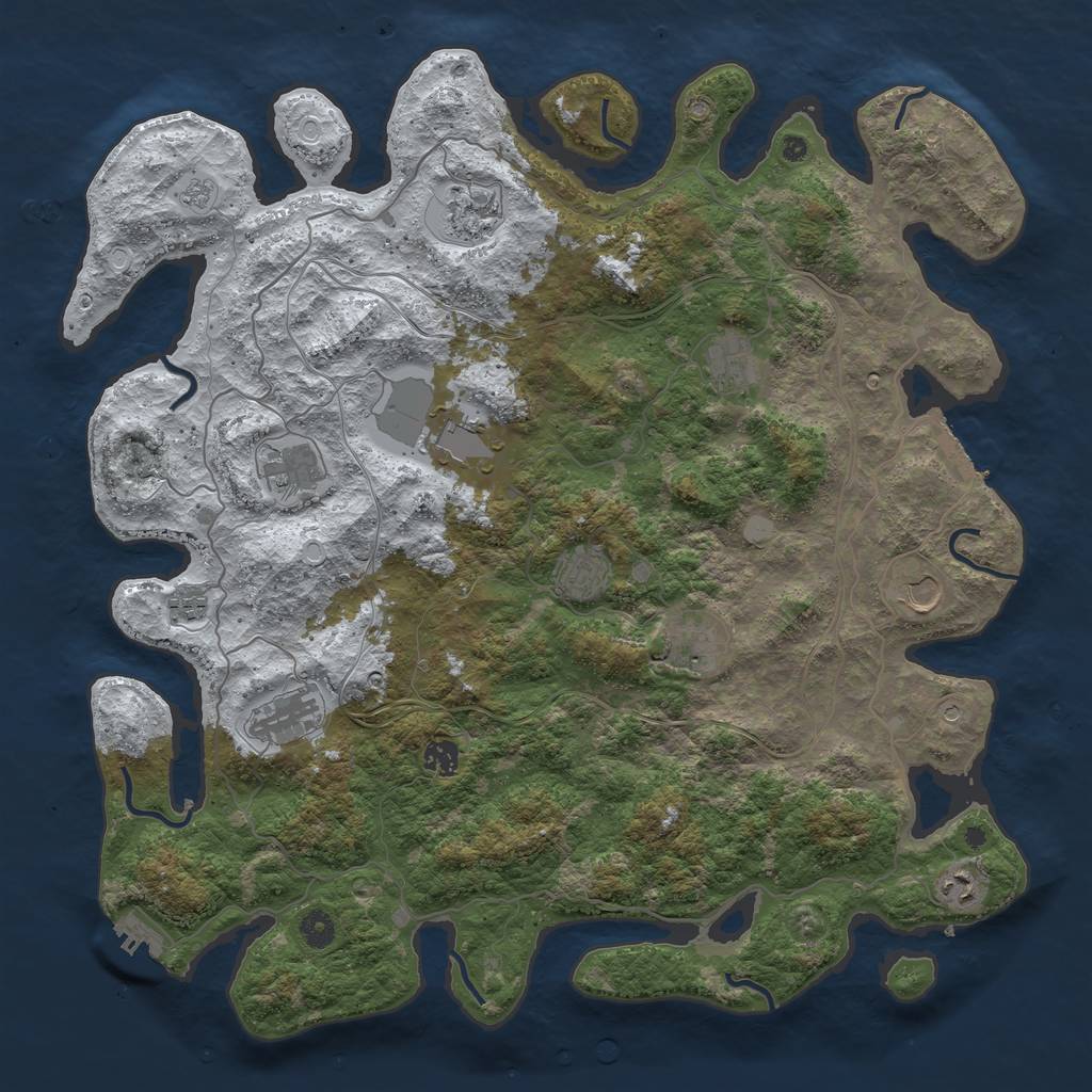 Rust Map: Procedural Map, Size: 4500, Seed: 7876, 20 Monuments