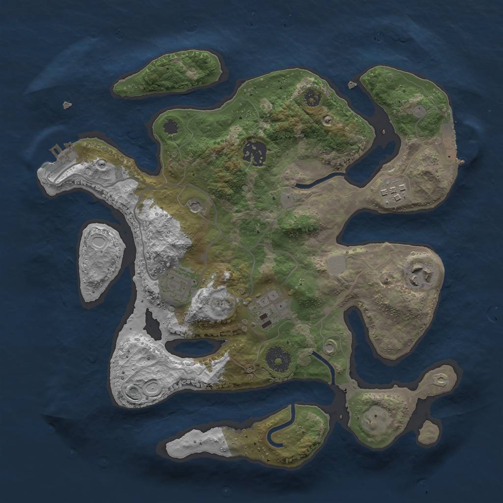 Rust Map: Procedural Map, Size: 3000, Seed: 31397886, 13 Monuments
