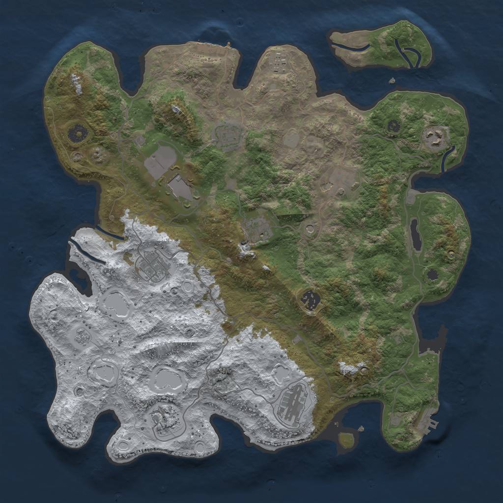 Rust Map: Procedural Map, Size: 4000, Seed: 94, 19 Monuments