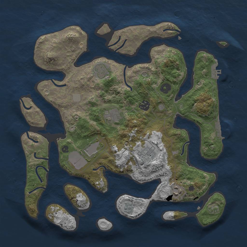 Rust Map: Procedural Map, Size: 3500, Seed: 5547856, 15 Monuments