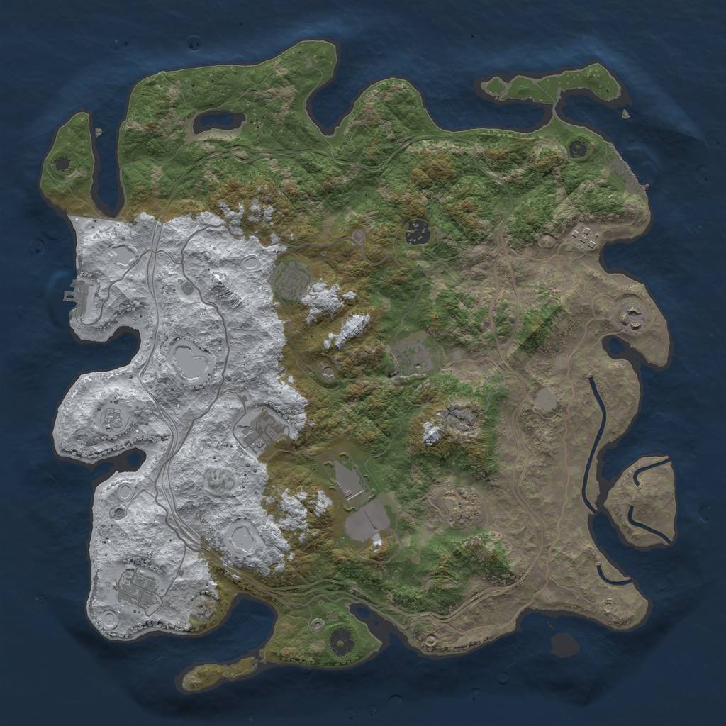Rust Map: Procedural Map, Size: 4250, Seed: 62931744, 18 Monuments