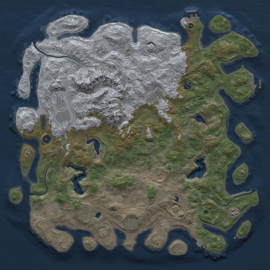 Rust Map: Procedural Map, Size: 5000, Seed: 655, 15 Monuments