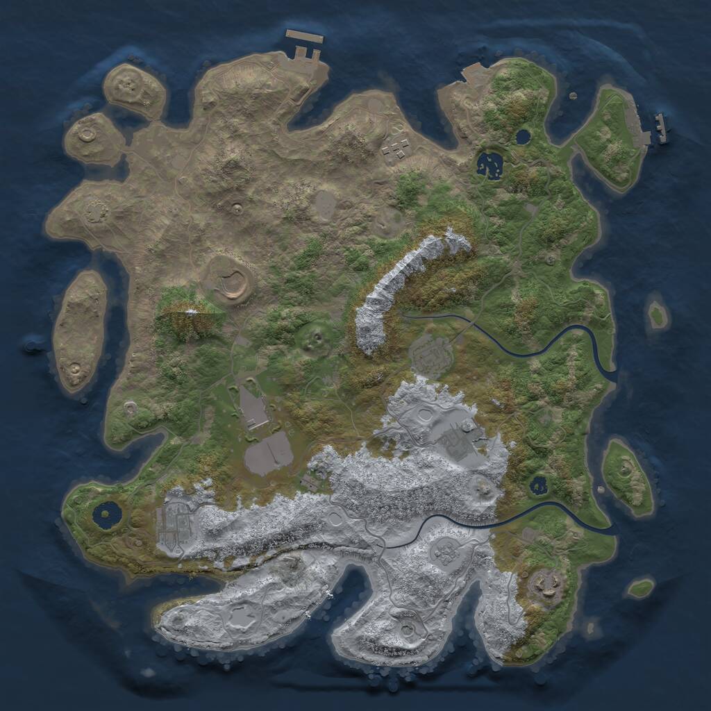 Rust Map: Procedural Map, Size: 3850, Seed: 1542158952, 14 Monuments