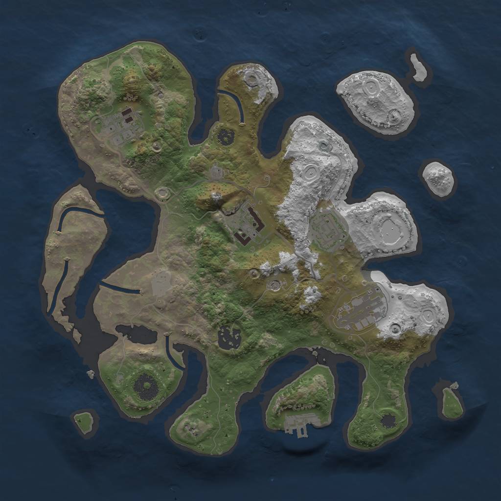 Rust Map: Procedural Map, Size: 3000, Seed: 22753688, 12 Monuments