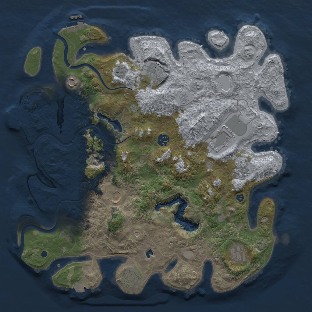 Rust Map: Procedural Map, Size: 4000, Seed: 8827654, 15 Monuments