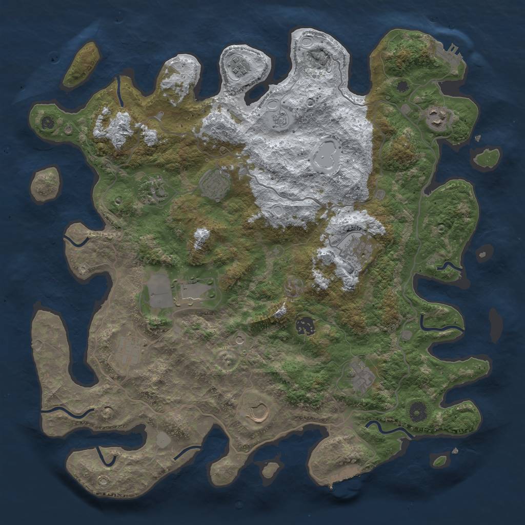 Rust Map: Procedural Map, Size: 4100, Seed: 11192002, 19 Monuments