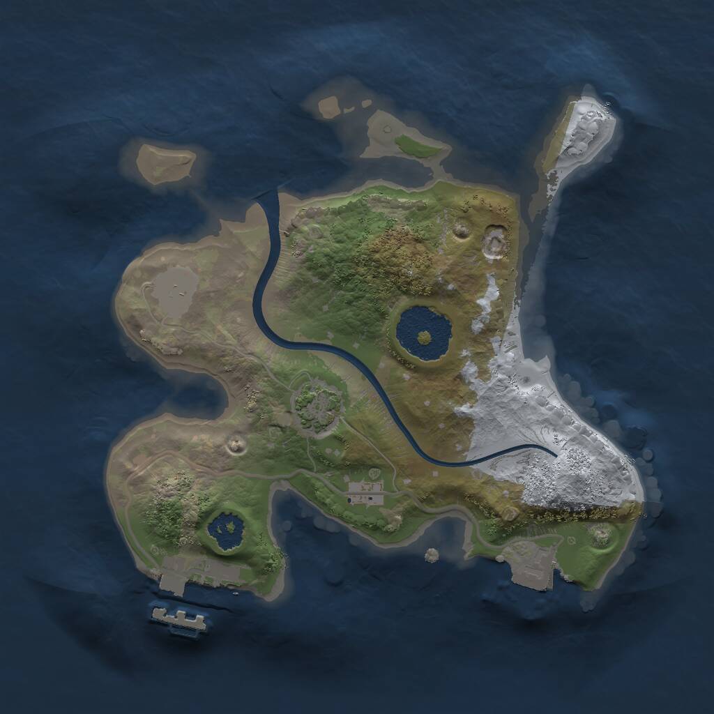 Rust Map: Procedural Map, Size: 2000, Seed: 2003003845, 3 Monuments