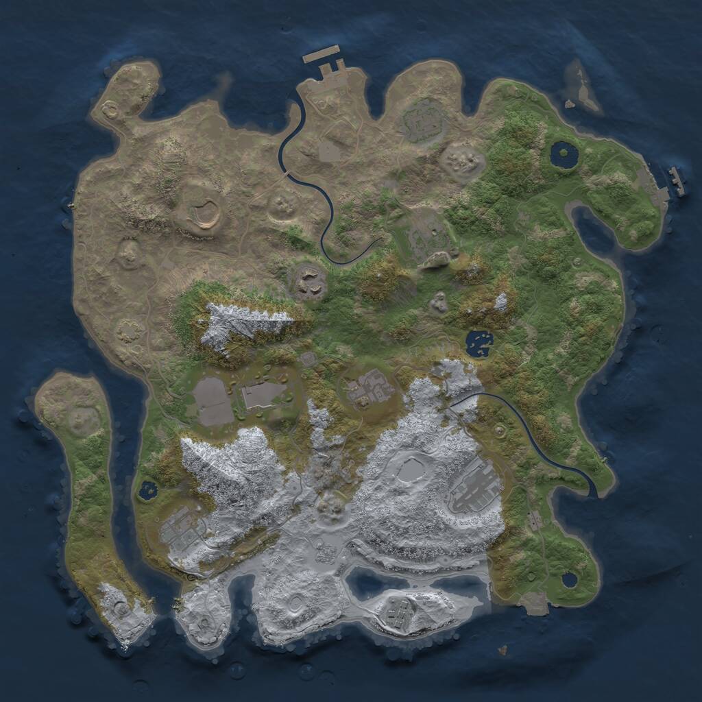 Rust Map: Procedural Map, Size: 3750, Seed: 732015823, 15 Monuments