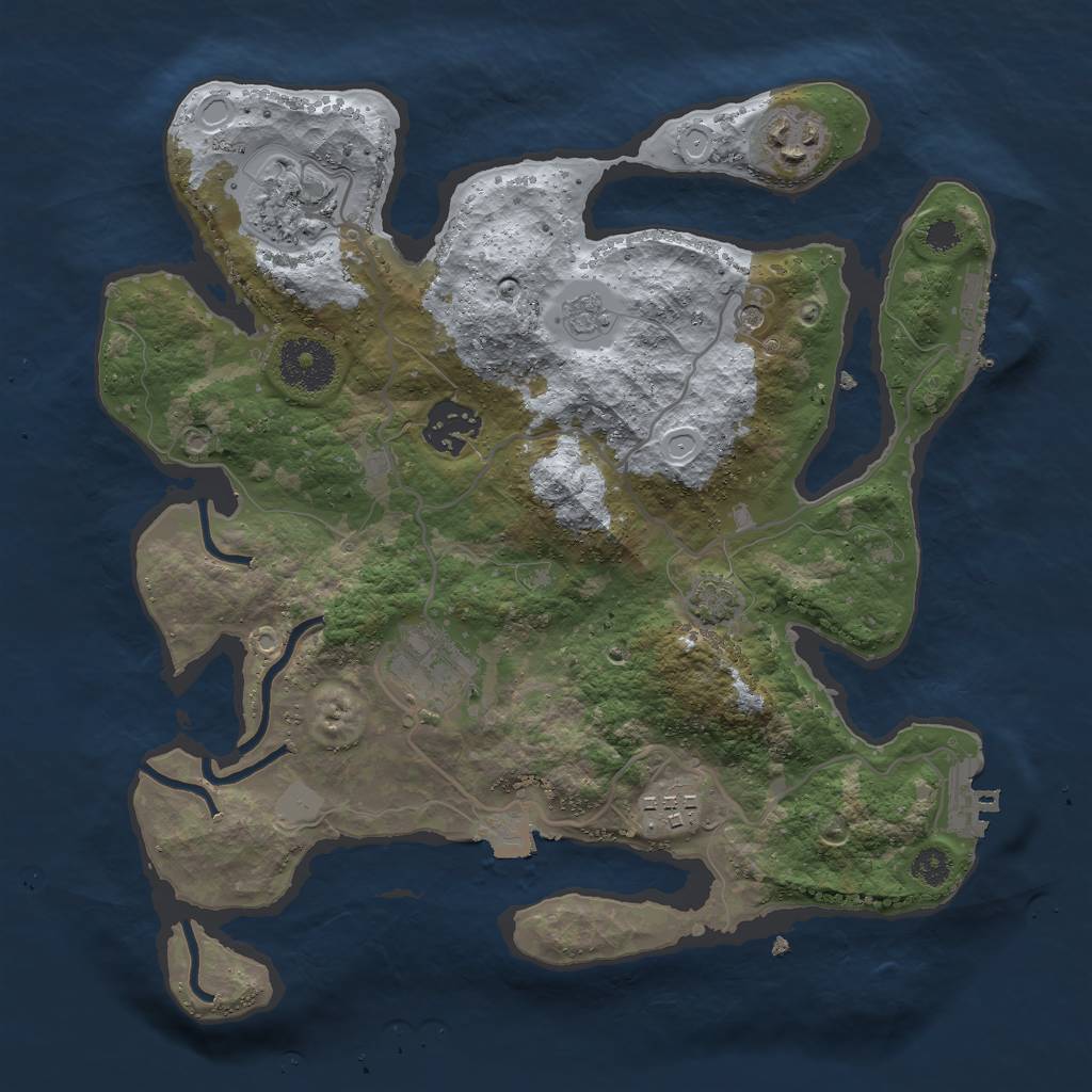 Rust Map: Procedural Map, Size: 3000, Seed: 1420352090, 13 Monuments