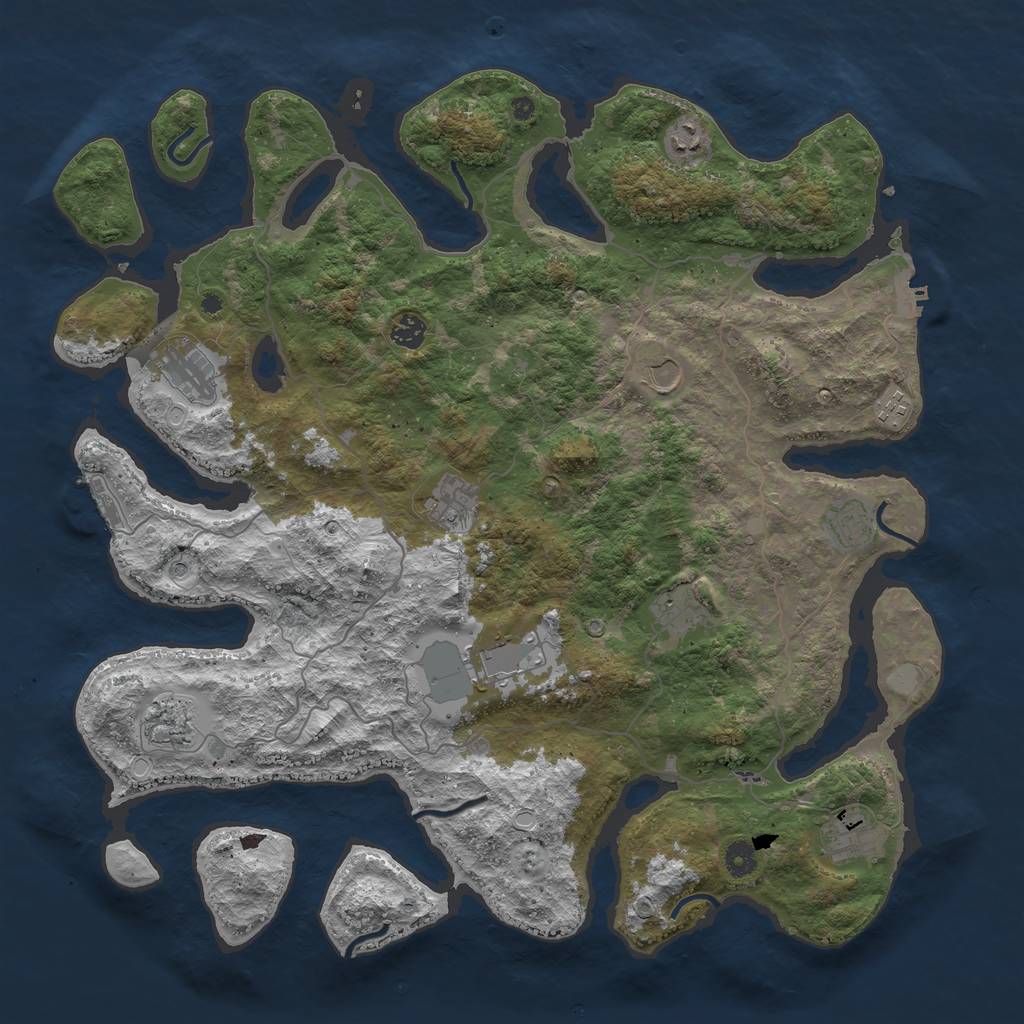 Rust Map: Procedural Map, Size: 4500, Seed: 2438911, 19 Monuments
