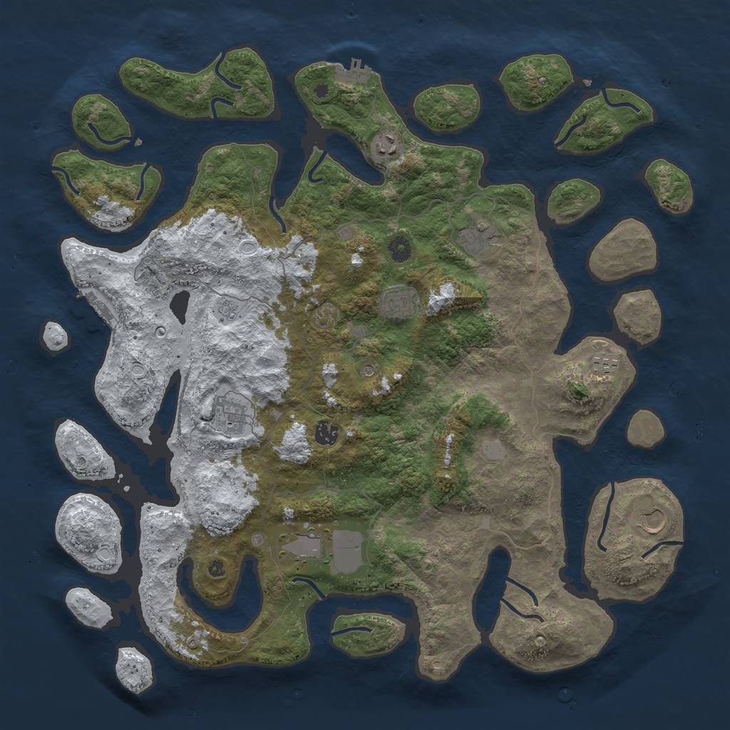 Rust Map: Procedural Map, Size: 4500, Seed: 4461632, 17 Monuments