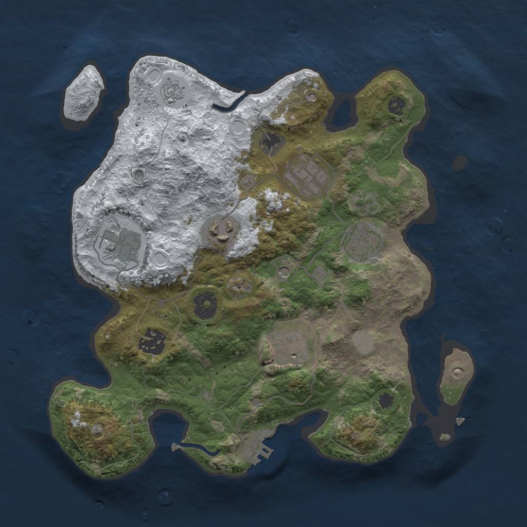 Rust Map: Procedural Map, Size: 3000, Seed: 218328374, 14 Monuments