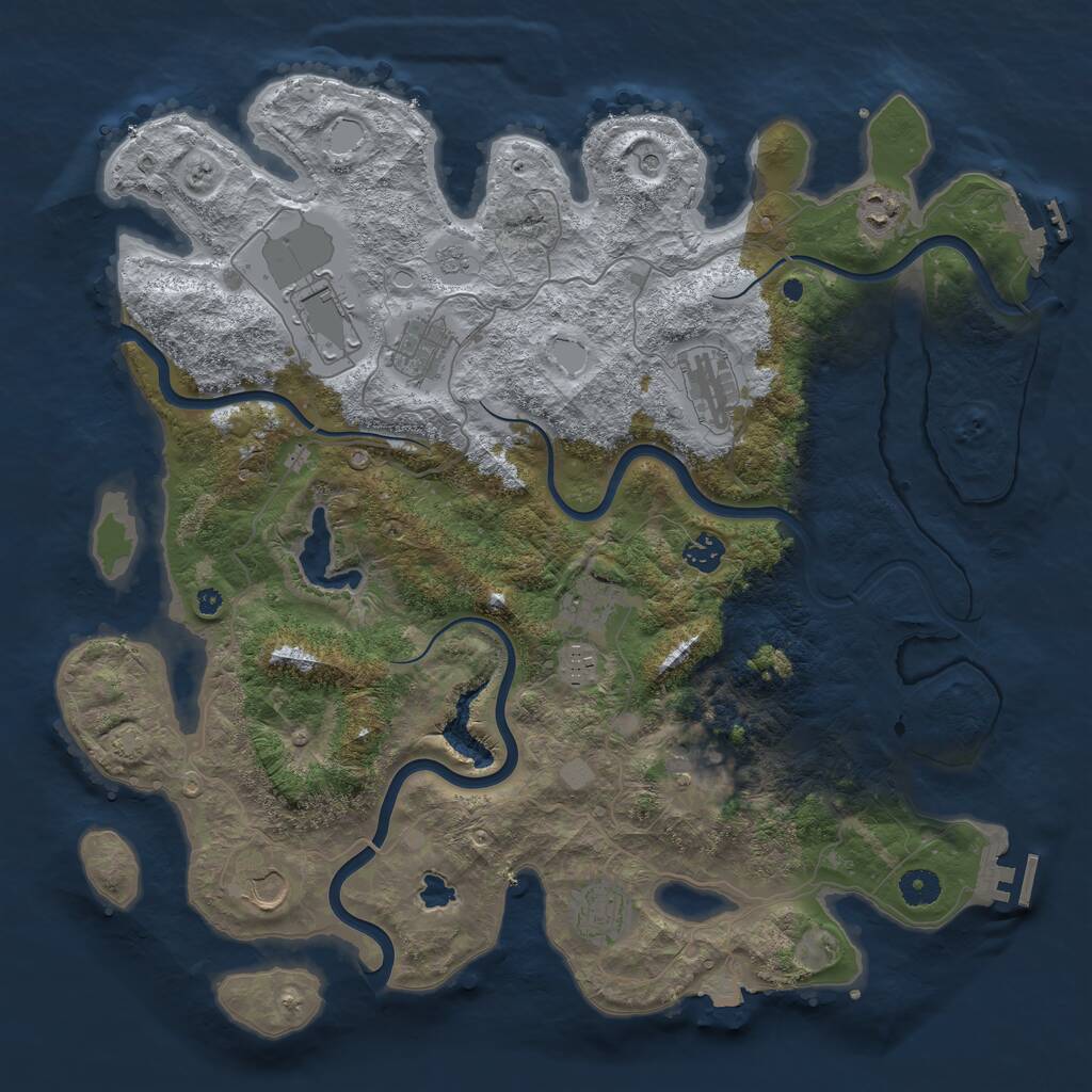 Rust Map: Procedural Map, Size: 4200, Seed: 13186876, 16 Monuments