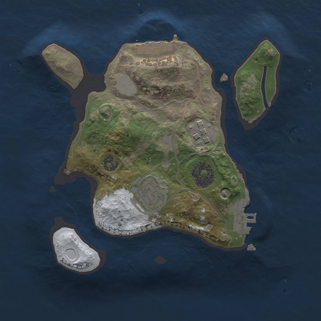 Rust Map: Procedural Map, Size: 2000, Seed: 45678934, 9 Monuments