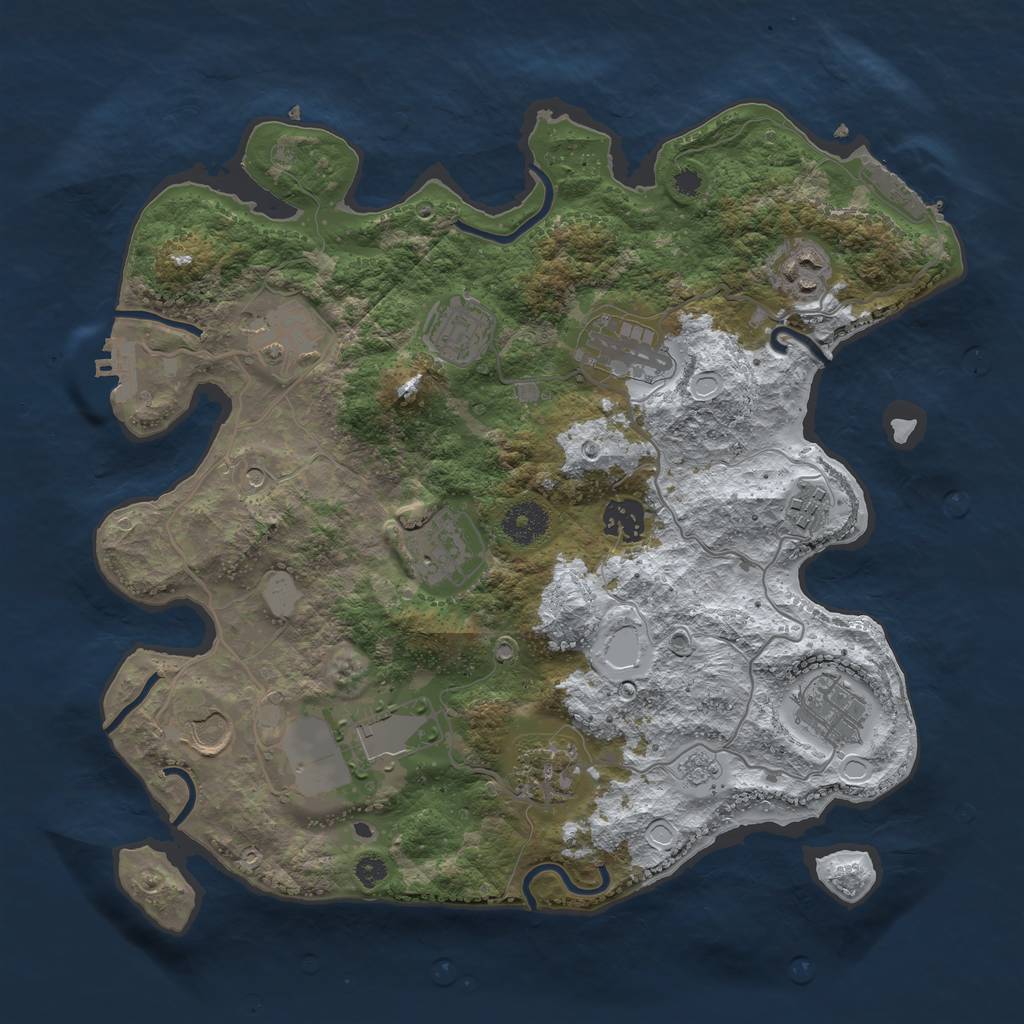 Rust Map: Procedural Map, Size: 3500, Seed: 1940701, 20 Monuments