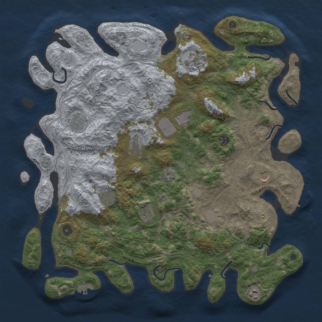 Rust Map: Procedural Map, Size: 4500, Seed: 5799270, 20 Monuments
