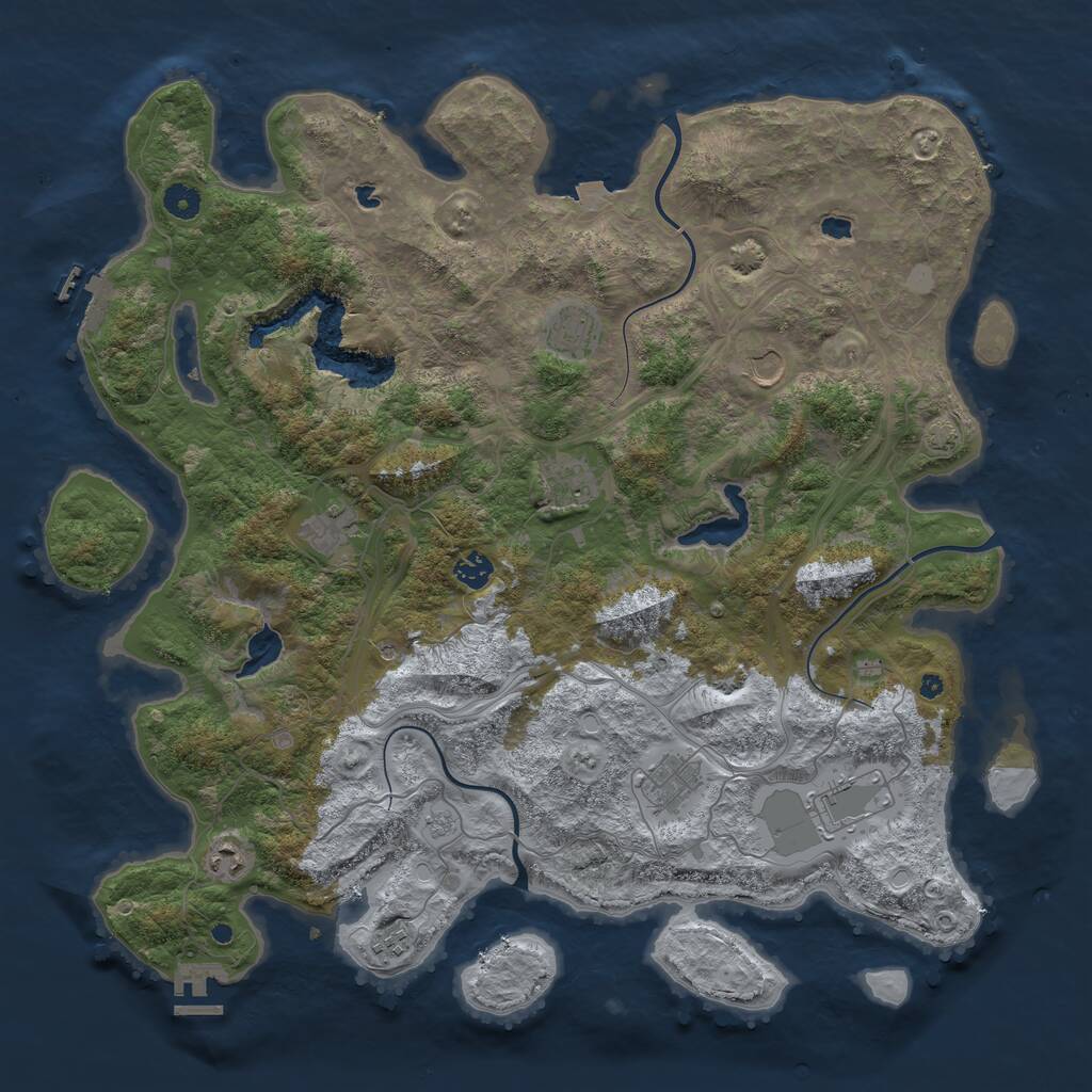 Rust Map: Procedural Map, Size: 4500, Seed: 740172, 15 Monuments