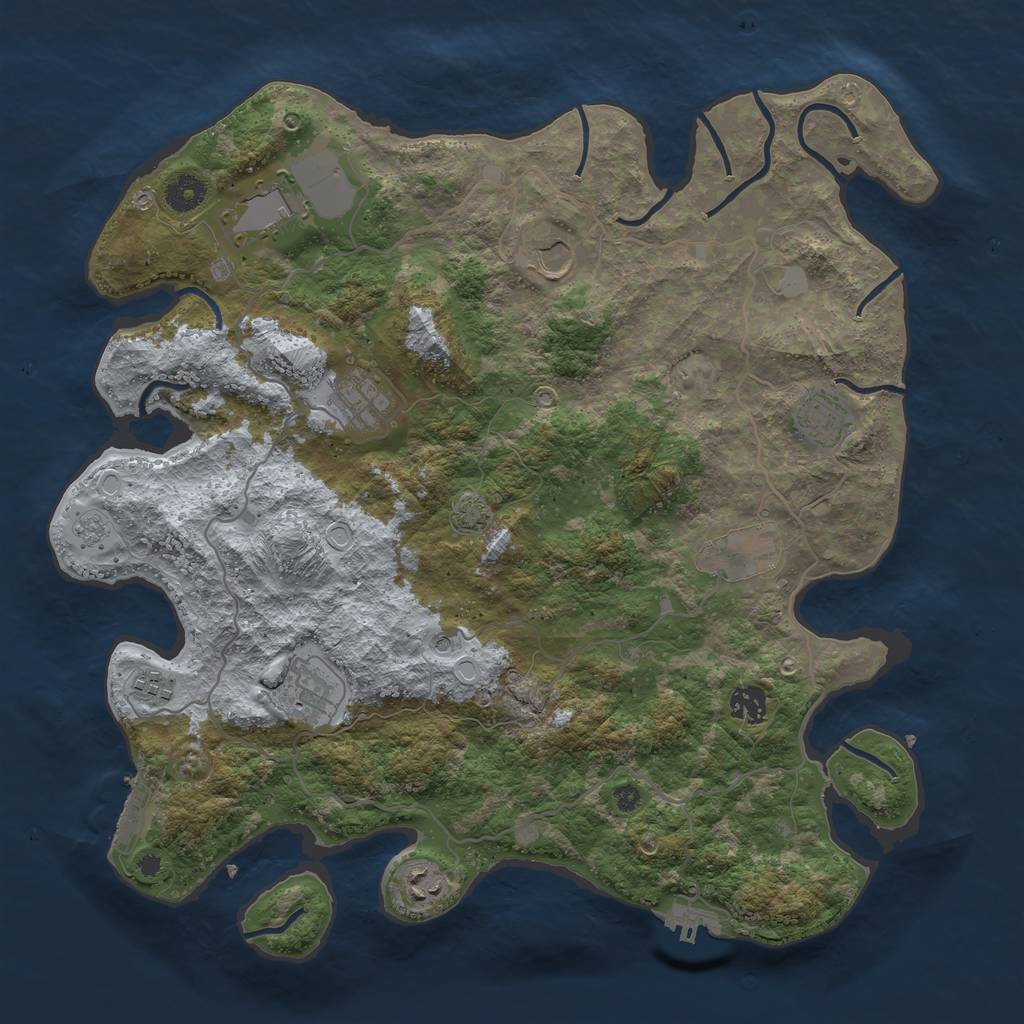 Rust Map: Procedural Map, Size: 4000, Seed: 84156738, 17 Monuments