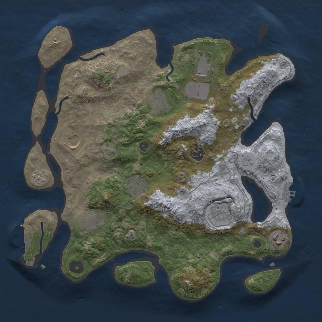 Rust Map: Procedural Map, Size: 3500, Seed: 5112210, 18 Monuments