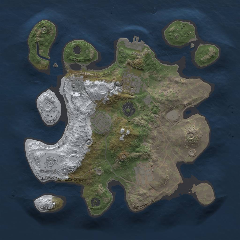 Rust Map: Procedural Map, Size: 2600, Seed: 1352374671, 11 Monuments